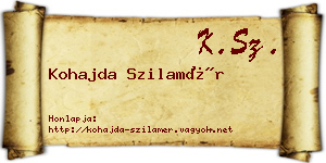 Kohajda Szilamér névjegykártya